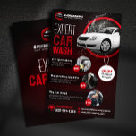 Moderne Auto Wash Auto Detailing Automobiel Wassen Flyer<br><div class="desc">Verhoog uw car wash marketing met deze professionele en stijlvolle flyer sjabloon. Het strakke ontwerp heeft een boeiend rood en zwart kleurenschema, perfect voor het etaleren van uw autodetaildiensten. Pas de lay-out aan om uw pakketten, prijzen en speciale aanbiedingen te markeren. Voeg een QR-code toe voor eenvoudige online boeking en...</div>