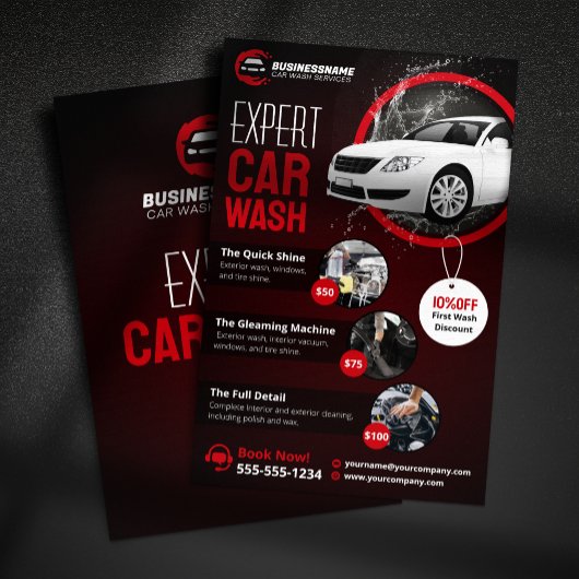 Moderne Auto Wash Auto Detailing Automobiel Wassen Flyer