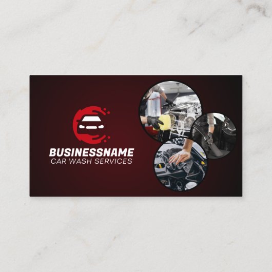 Moderne Auto Wash Auto Detailing Automobiel Wassen Visitekaartje (Achterkant)