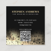 Moderne Auto Wash Automotive Cleaning QR Code Goud Vierkante Visitekaartje (Achterkant)