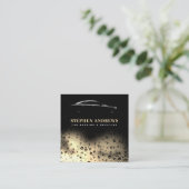 Moderne Auto Wash Automotive Cleaning QR Code Goud Vierkante Visitekaartje (Staand voorkant)