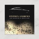 Moderne Auto Wash Automotive Cleaning QR Code Goud Vierkante Visitekaartje (Voorkant)