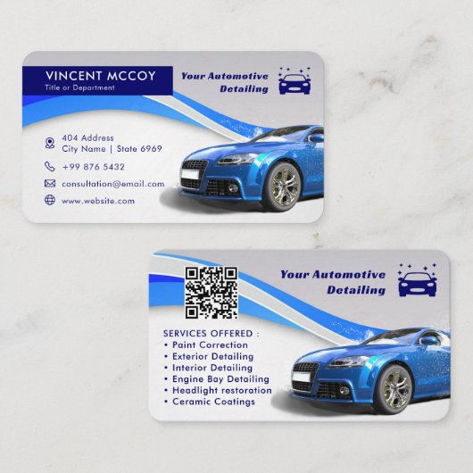 Moderne autogegevens | visitekaartje (Voorkant / Achterkant)