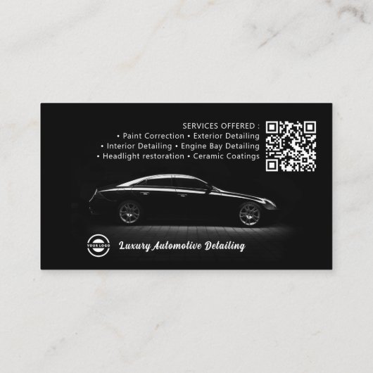 Moderne autogegevens | Zwart Visitekaartje (Achterkant)