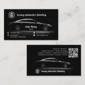 Moderne autogegevens | Zwart Visitekaartje (Voorkant / Achterkant)