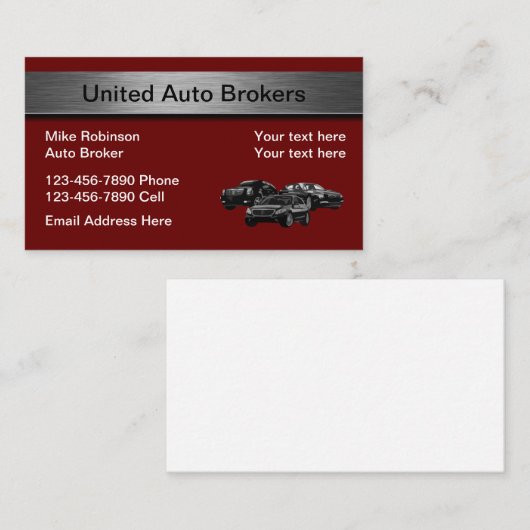 Moderne automatische broker visitekaartje (Voorkant / Achterkant)