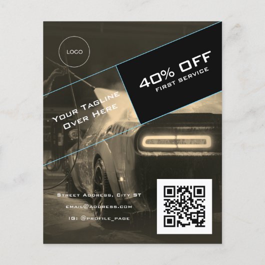 Moderne autoreinigingsflyer flyer (Achterkant)