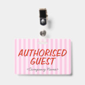 Moderne "AUTORIZED GUEST"-badge Badge (Voorzijde met clip)