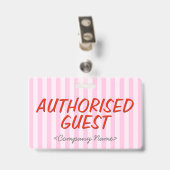Moderne "AUTORIZED GUEST"-badge Badge (Achterkant met clip)