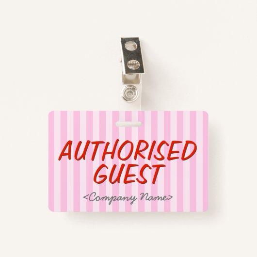 Moderne "AUTORIZED GUEST"-badge Badge (Voorkant met clip)