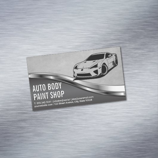 Moderne auto's | Automatische services Magnetisch Visitekaartje (Voorbeeld)