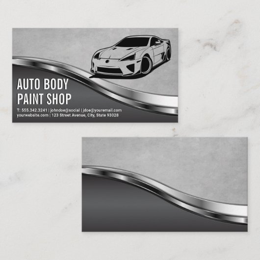 Moderne auto's | Automatische services Visitekaartje (Voorkant / Achterkant)