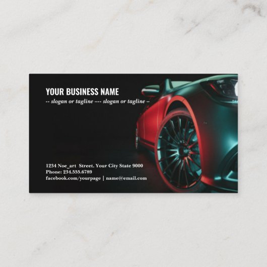 Moderne auto's zijn in de studio kamer. visitekaartje (Achterkant)