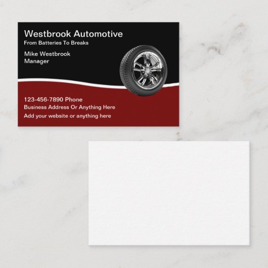 Moderne autoservice met Logo Templ Visitekaartje (Voorkant / Achterkant)