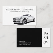 Moderne autoverkoop reparatiewinkel voor auto's visitekaartje (Voorkant / Achterkant)