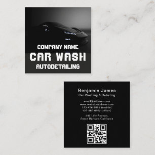 Moderne Autowas Autocleaning QR-code  Vierkante Visitekaartje