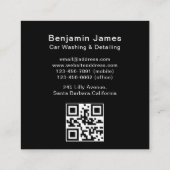 Moderne Autowas Autocleaning QR-code  Vierkante Visitekaartje (Achterkant)