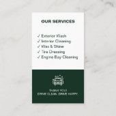 Moderne Autowas Autodetailing Services Groen Visitekaartje (Achterkant)