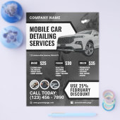 Moderne autowasserij en detailing flyer (Enkel)