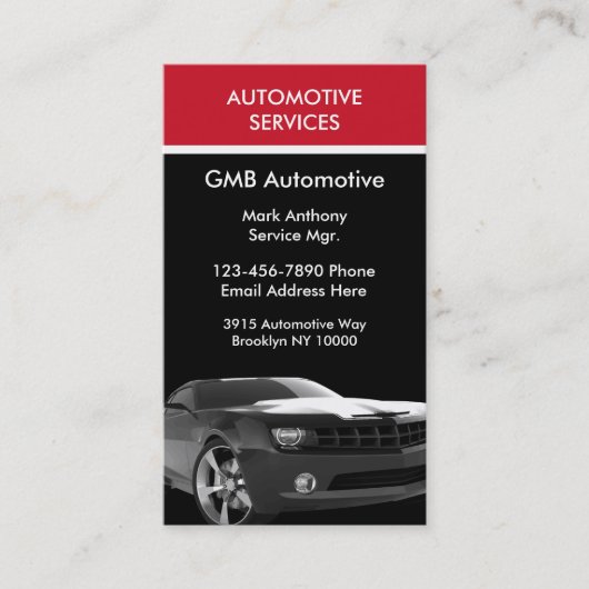Moderne Autowerkplaats Visitekaartje (Voorkant)