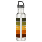 Moderne Autumn Kleurblok Persoonlijke naam Waterfles (Achterkant)