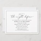 Moderne avond voor bruiloft repetitie diner kaart (Voorkant)