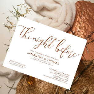 Moderne avond voor het repetitie diner van de brui kaart