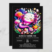 Moderne Axolotl digitale verjaardag viering Kaart (Voorkant / Achterkant)