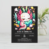 Moderne Axolotl Kids Verjaardag Kaart (Staand voorkant)