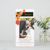 Moderne Aziatische lantaarns bruiloft dank u foto Bedankkaart (Staand voorkant)