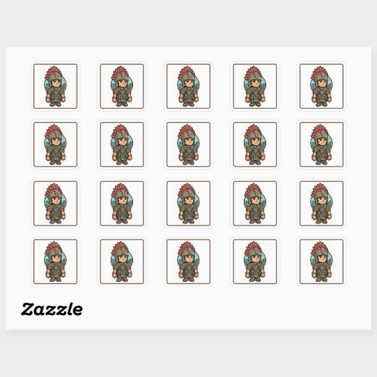 Moderne Aztec Warrior Sticker (Vel)