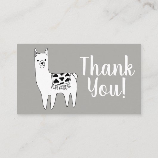 Moderne Azteekse Grijze & Witte Llama Luier Raffle Informatiekaartje (Achterkant)