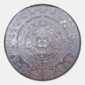 Moderne Azteekse zonnesteen Ronde Sticker (Voorkant)
