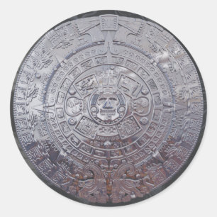 Moderne Azteekse zonnesteen Ronde Sticker