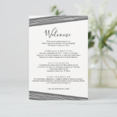 Moderne B&W bruiloft welkom route Kaart (Staand voorkant)