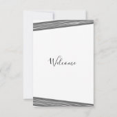 Moderne B&W bruiloft welkom route Kaart (Achterkant)