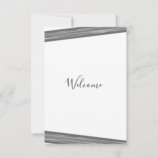 Moderne B&W bruiloft welkom route Kaart (Achterkant)