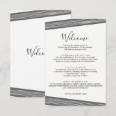 Moderne B&W bruiloft welkom route Kaart (Voorkant / Achterkant)