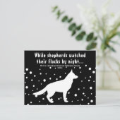 Moderne B&W Duitse Herder Kerstgroeten Feestdagenkaart (Staand voorkant)