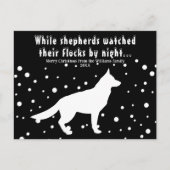 Moderne B&W Duitse Herder Kerstgroeten Feestdagenkaart (Voorkant)