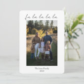 Moderne B + W Falalalala Feestdagenkaart (Staand voorkant)
