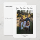 Moderne B + W Falalalala Feestdagenkaart (Voorkant / Achterkant)