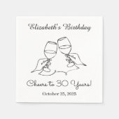 Moderne B & W proost op 30 jaar verjaardag servet (Voorkant)