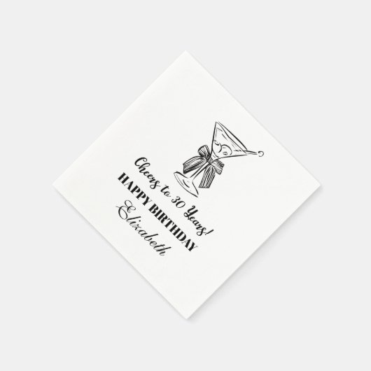 Moderne B & W proost op 30 jaar verjaardag servet (Hoek)