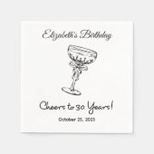 Moderne B & W proost op 30 jaar verjaardag servet (Voorkant)