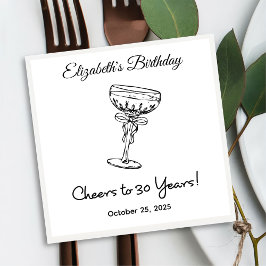 Moderne B & W proost op 30 jaar verjaardag servet
