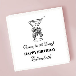 Moderne B & W proost op 30 jaar verjaardag servet