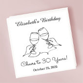 Moderne B & W proost op 30 jaar verjaardag servet