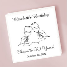 Moderne B & W proost op 30 jaar verjaardag servet
