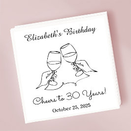 Moderne B & W proost op 30 jaar verjaardag servet